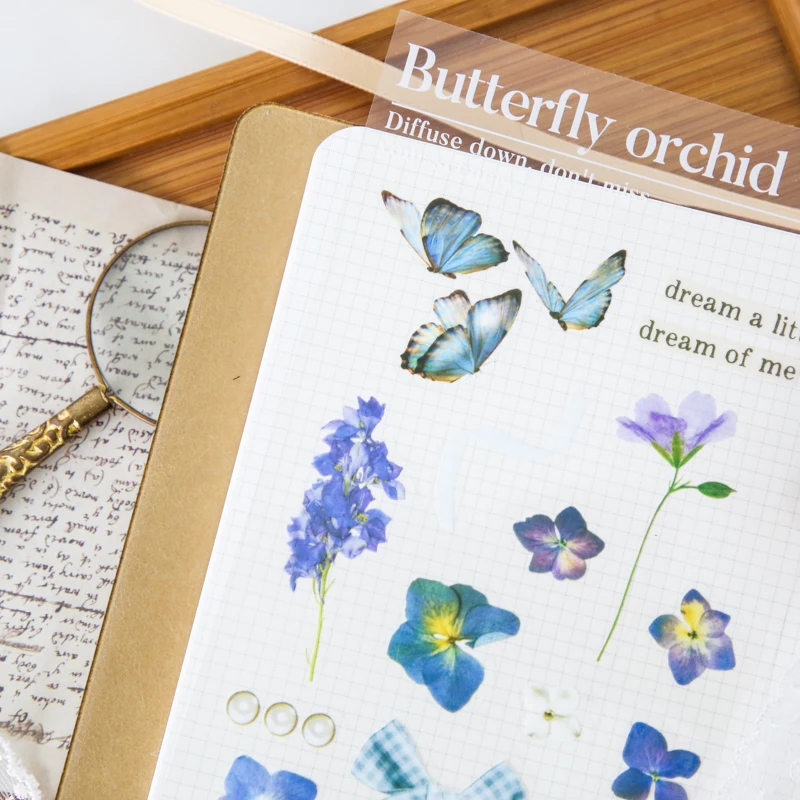 

Butterfly beautiful kawaii stickers planner Korean art supplies Happy Planner diy Decorative collage Scrapbooking Material