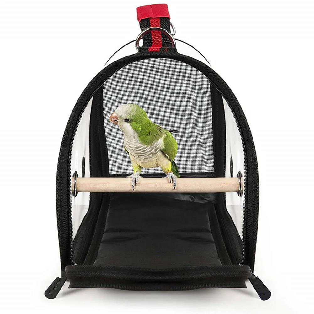 

Lightweight Bird Carrier Cage Transparent Clear PVC Breathable Parrots Travel Bag C1