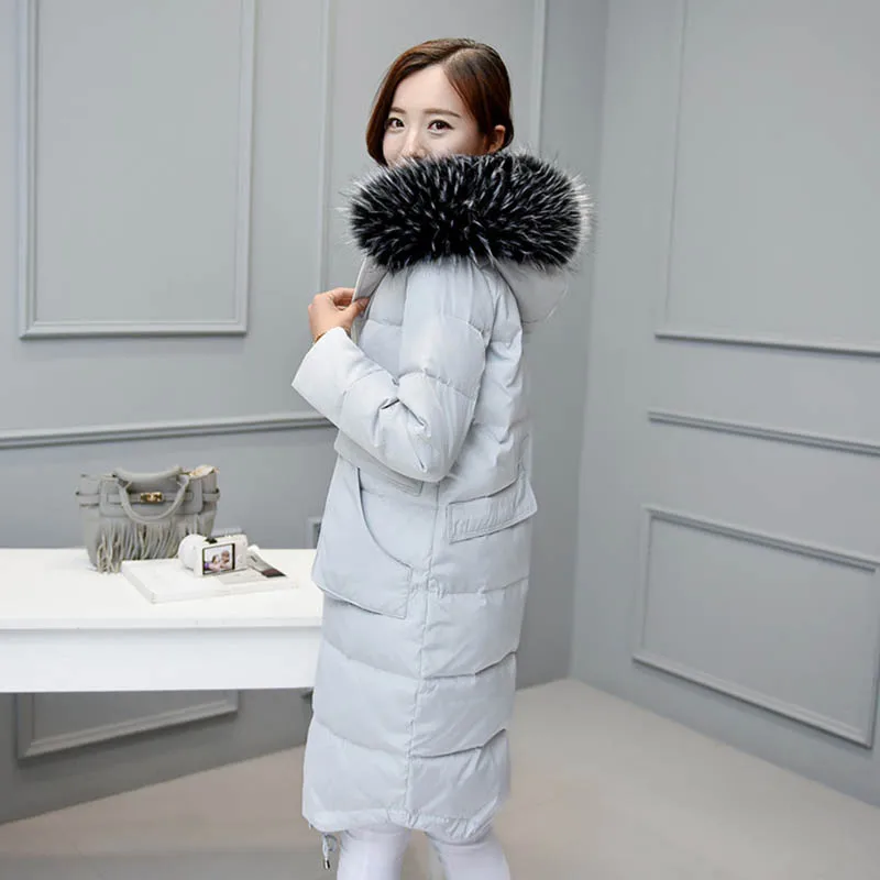 2021 размера плюс зимняя верхняя одежда Пуховик на утином пуху пальто с