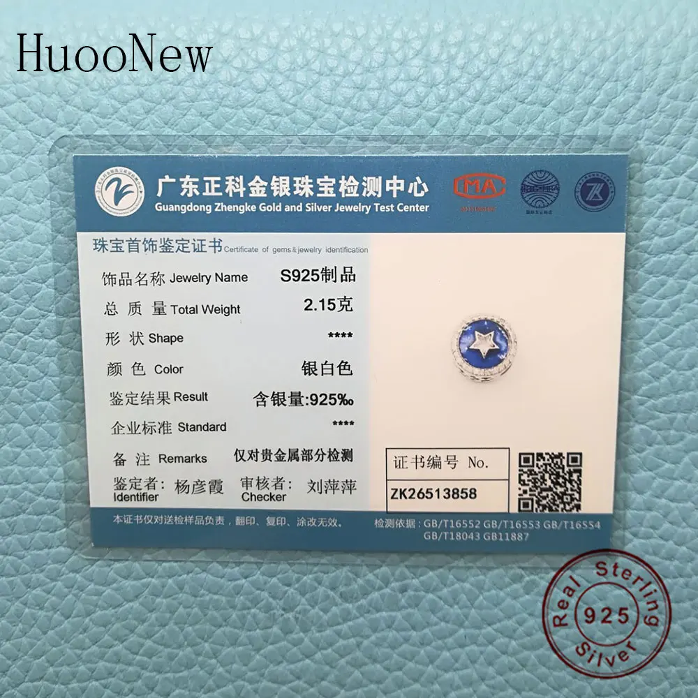 

Blue Enamel Round Clear Zircon Star Beads Fit Original Pulseiras Charms Bracelet 925 Sterling Silver Jewelry Summer Gift