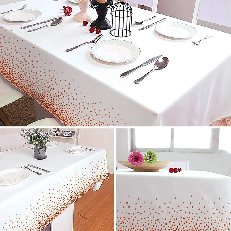 Пластиковая одноразовая скатерть в горошек 54x108 дюйма|Одноразовая посуда для