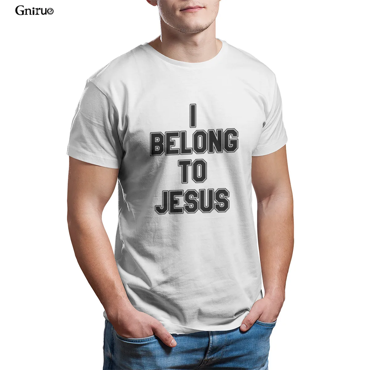 

Wholesale I belong to Jesus Unisex Stars & Stripes T-Shirt Essentials Funny Couples Aesthetic Mens Clothes 100878