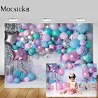 Mocsicka детский фон для фотосъемки на 1-й День рождения воздушные шары звезды детский день рождения торт разбить фон для фотостудии