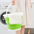 Складное ведро, портативное бытовое Силиконовое пластиковое уличное складное ведро с крышкой, портативное маленькое ведро для путешествий, кемпинга