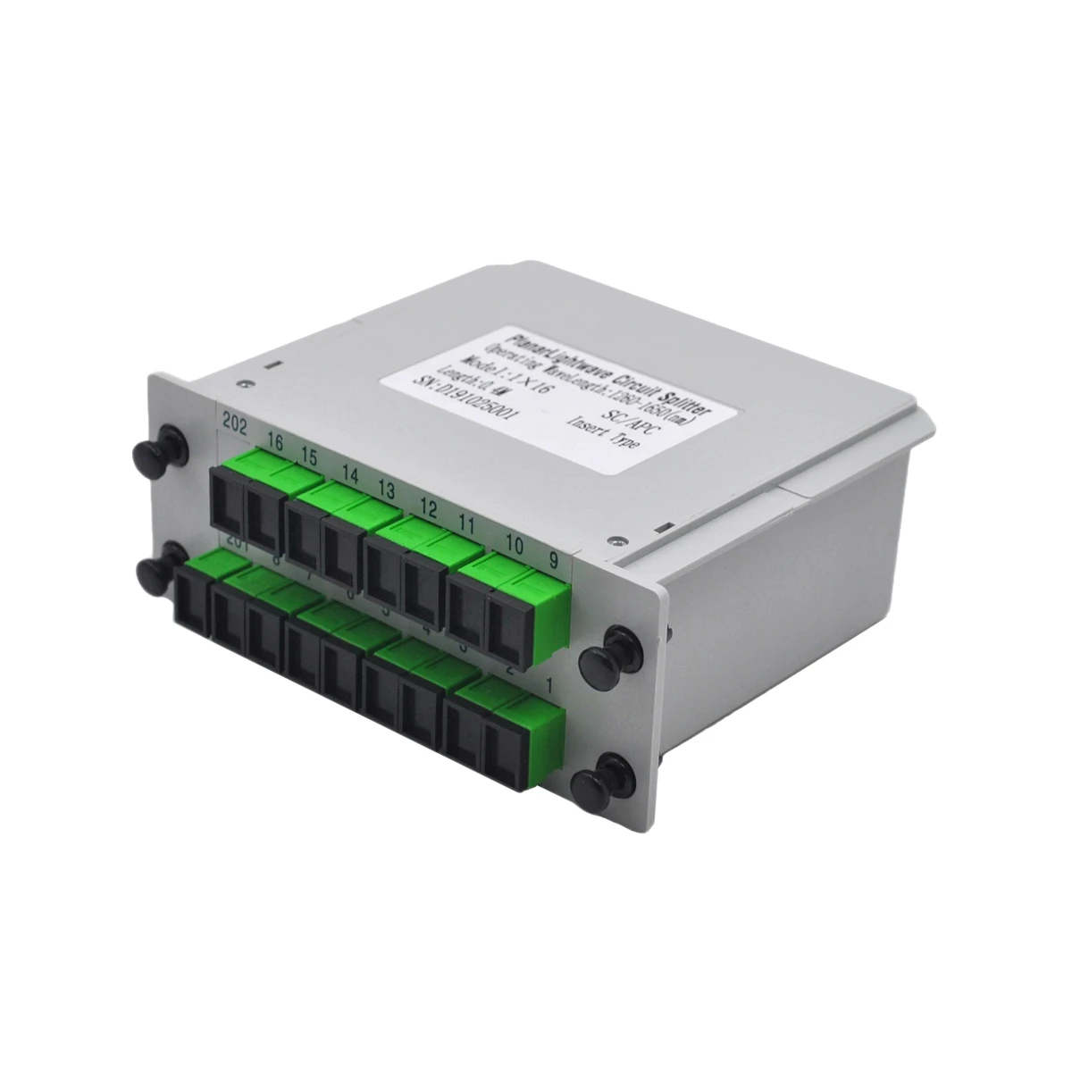 

SC APC 1x16 Fiber Optical Box FTTH PLC Splitter box Insert Type Planar Lightwave Circuit Cassette Splitter