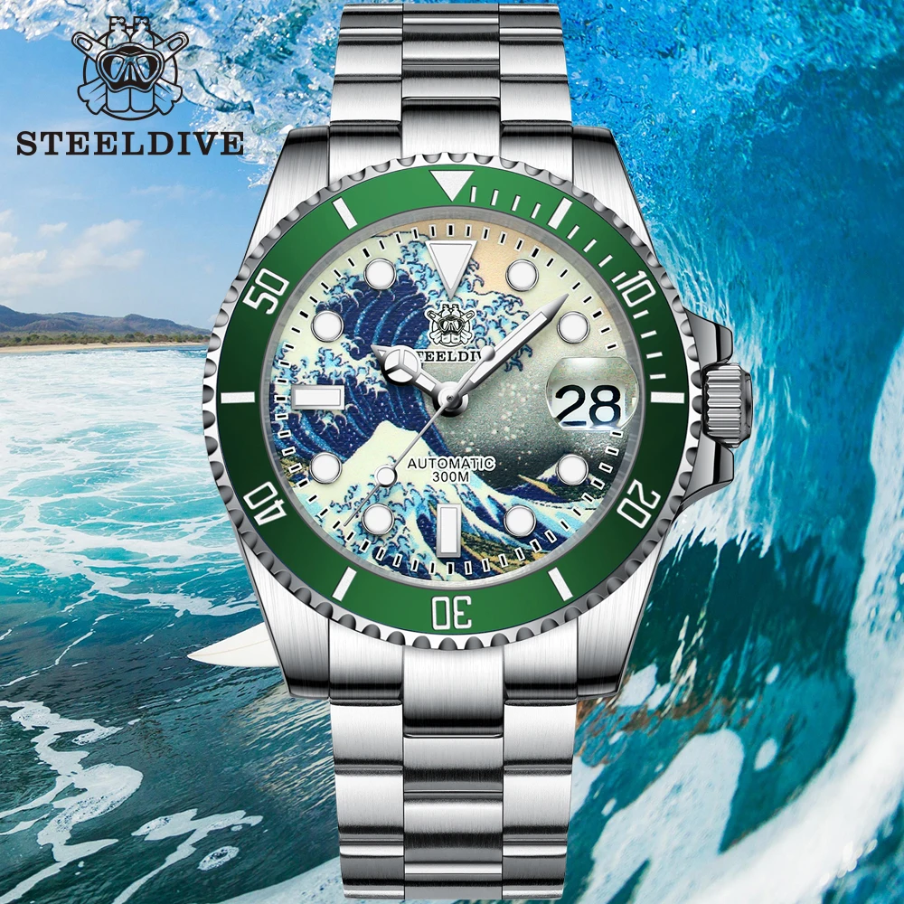 STEELDIVE 1953J автоматические механические часы Япония-циферблат 300 м
