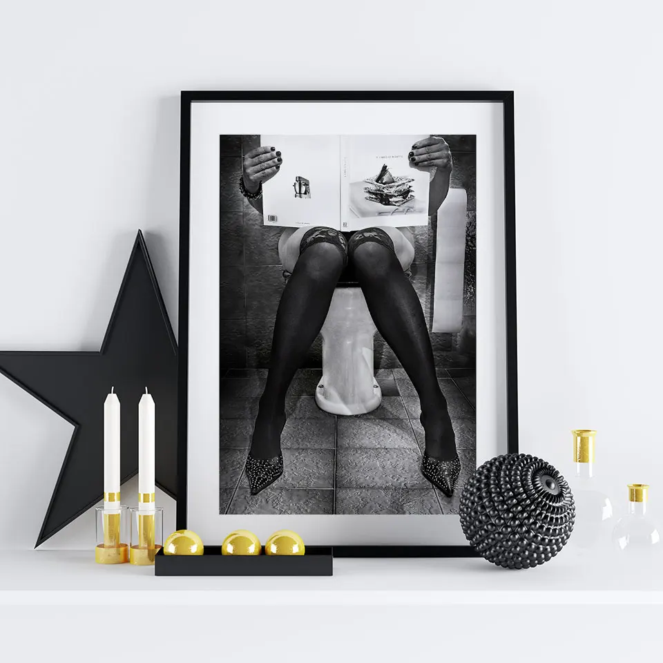 

Catching Up On Reading Poster Photography Canvas Painting Black Whit Wall Art Pictures For Living Room Modern Decorative Prins