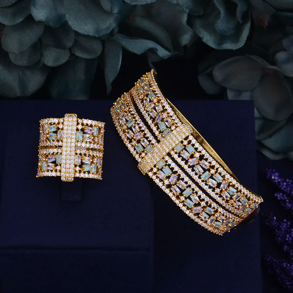 Missvikki Блестящий Романтический женский браслет кольцо ювелирный набор ручной