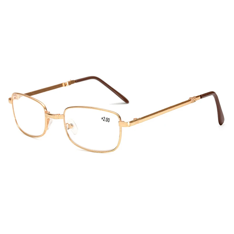 Новые модные складные очки для чтения с металлической оправой