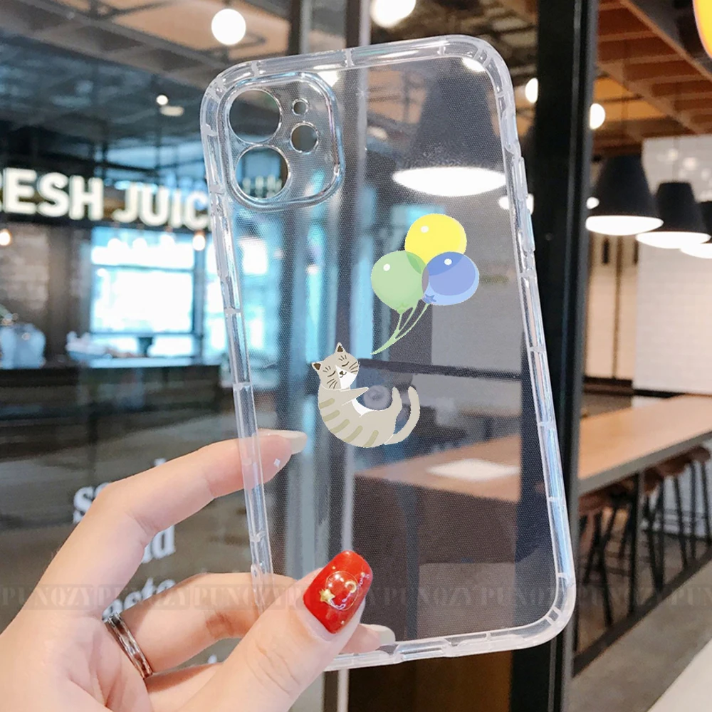 

PUNQZY Soft TPU Butterfly Case For iPhone 12 11 PRO MAX XR 6 7 8 Plus XS Max XR SE 2020 Cute Shell Cover Summer Transparent