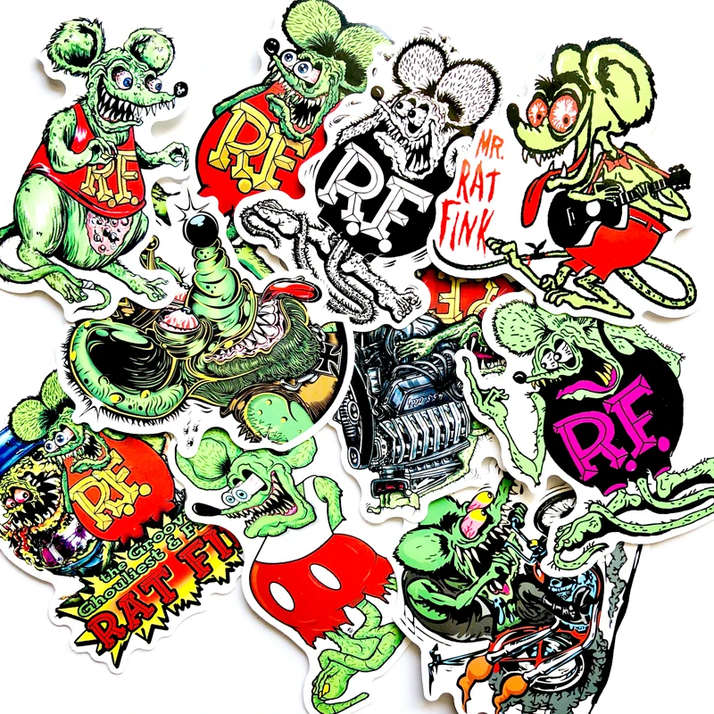 10 шт. крысиная лапка наклейка s Ratfink ПВХ автомобильная на чемодан для скейтборда