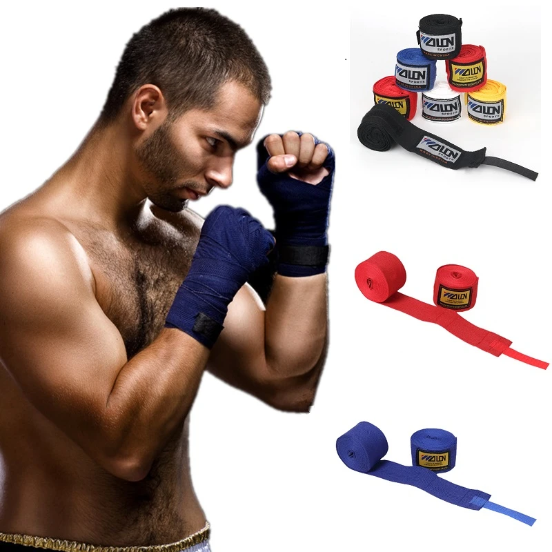 

5M Pure Cotton Hand Wraps Elastoplast Muay Thai Sanda MMA Kick Boxing Bandage Sport Sweat Absorbent Tied Gloves Kinesiology Tape