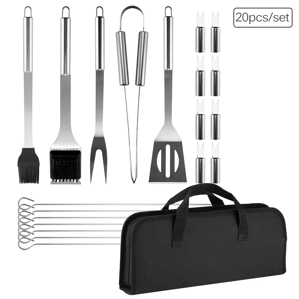 

Home BBQ Grill Tool Set Stainless Steel Barbecue Accessories Utensils Kit In Portable Case