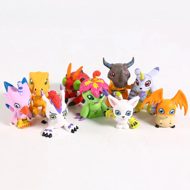 9 шт./лот Digimon Adventure Figures Greymon Agumon Gabumon Patamon Tailmon Gomamon Piyomon Palmon Tentomon модель игрушки