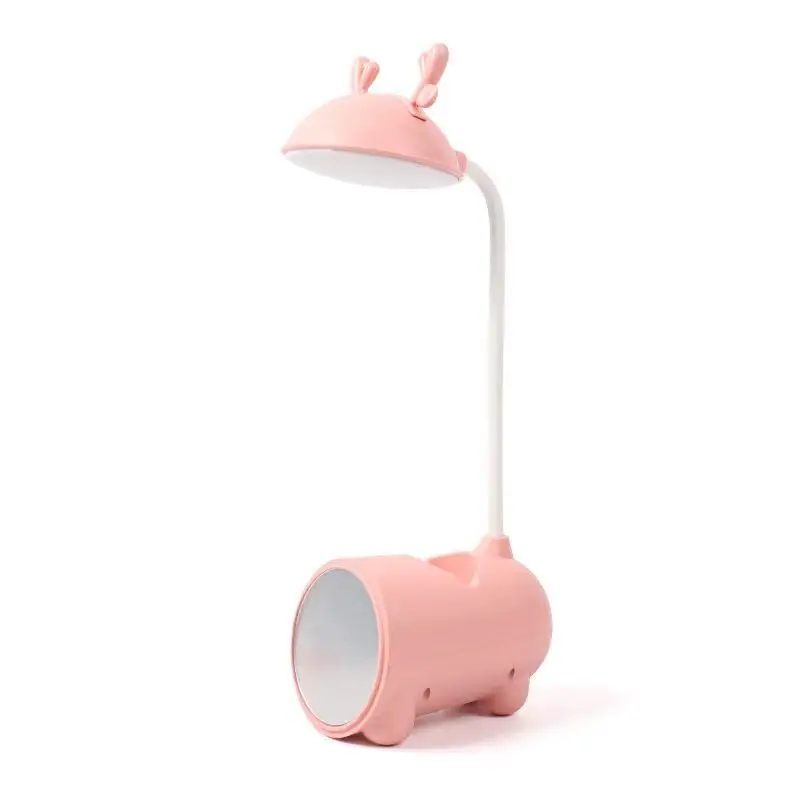 

New Creative Antler Table Pen Holder Makeup Mirror LED Reading Small Lamp Touch Wwitch USB Charging Night Light