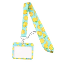 yl756 cute fruit lemon neck straps lanyard car keychain id card pass gym mobile phone ring badge holder key rings accessories