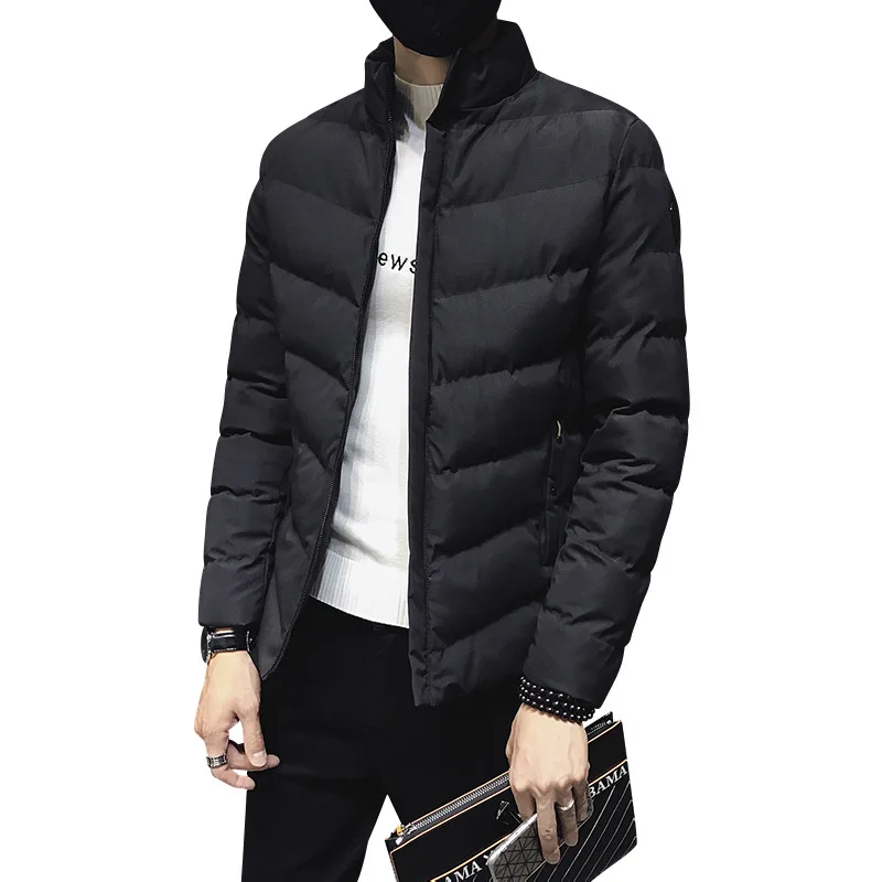 

2020 clothes winter new Korean casual cotton padded clothes youth standing collar short cotton padded jacket for men