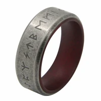 viking ring 316l stainless steel jewelry punk biker unisex retro amulet rune soft inner ring size 7 13