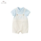 DBX18099 нижнее белье в стиле бренда dave bellaЛетняя одежда для маленьких мальчиков, модные, в полоску, с героями мультфильмов; Костюмы для младенцев; Одежда для малышей; Детский комбинезон; 1 шт.