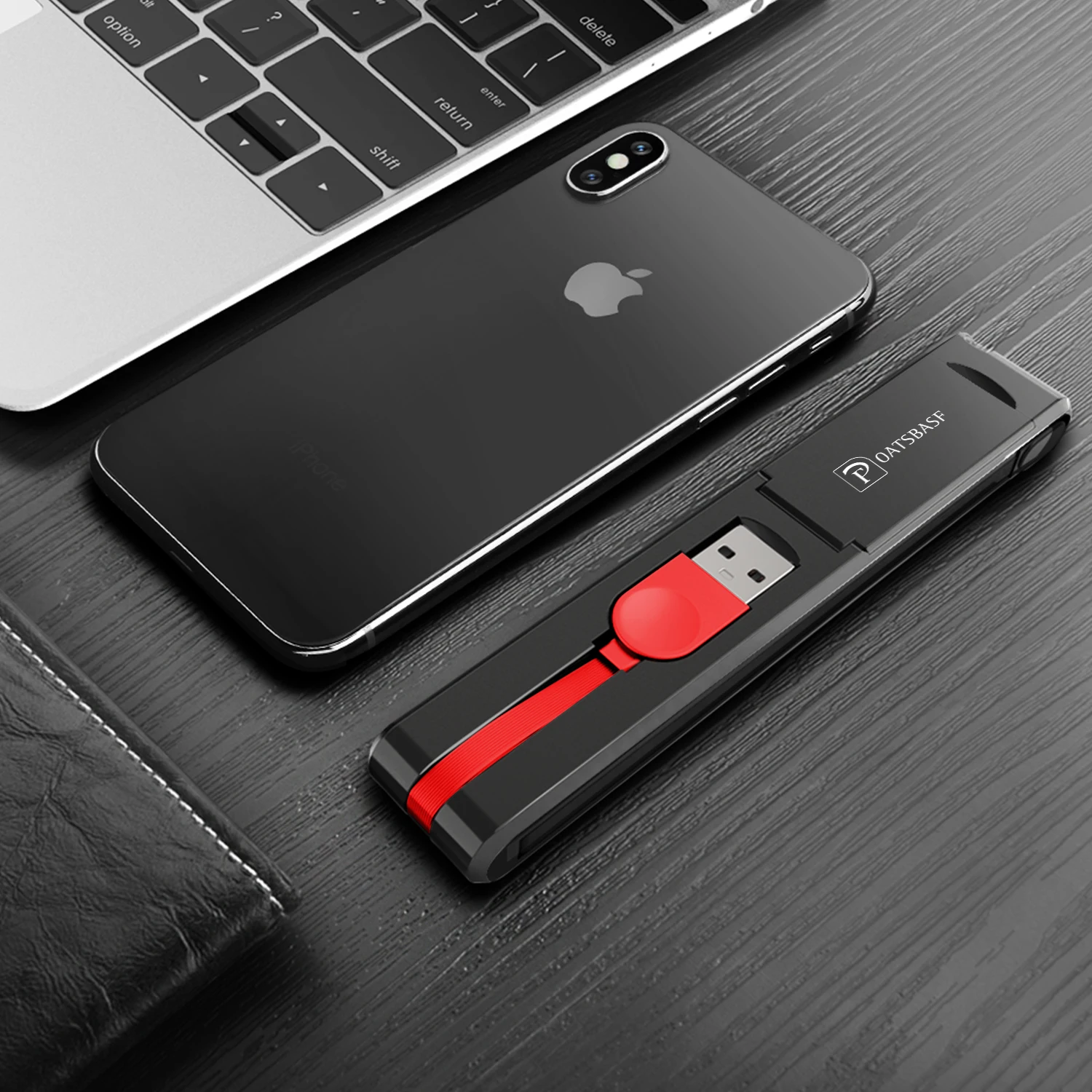 Откидной Чехол USB кабель для зарядки Mini складной 3 в 1 iPhone Xiaomi Huawei Micro Andriod Type