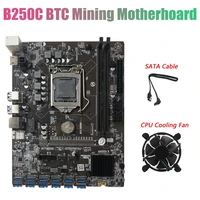 b250c btc mining motherboard with sata cablefan 12xpcie to usb3 0 graphics card slot lga1151 supports ddr4 dimm ram