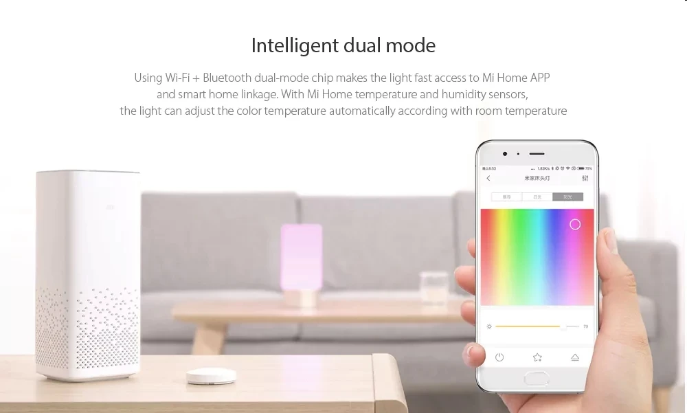 Xiaomi Yeelight синий зуб для Mijia Mihome приложение Смарт кровать лампа 16 миллион цветов Лампа с сенсорным управлением