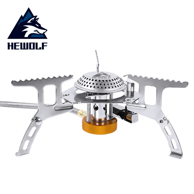 

HEWOLF Folding Outdoor Camping Gas Stove Head Hiking Picnic Cooking Portable Stove Head Stainless Steel Cookware Gas Stoves