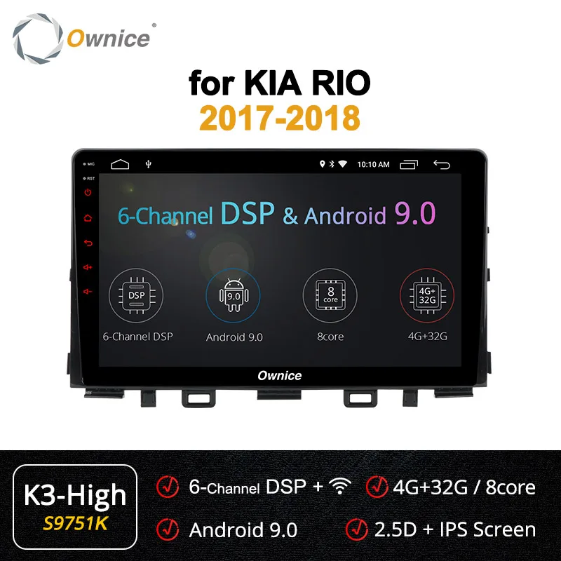 S9751 K3-High Ownice K1 K2 K3 K5 K6 2G Восьмиядерный Android 8,1 автомобильный DVD gps плеер для Kia RIO- мультимедийная Поддержка автомобиля Play 4G LTE ips - Цвет: S9751 K3-High