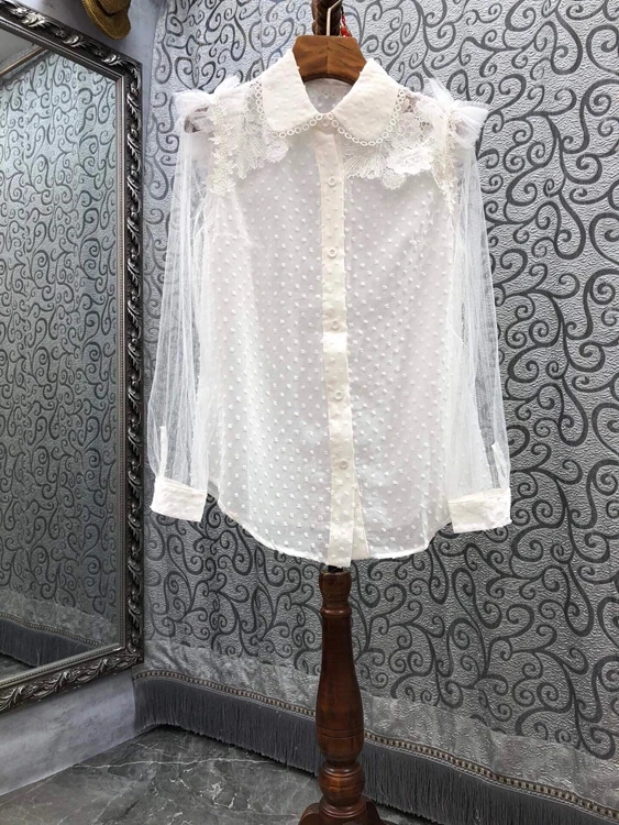 

2021 new women fashion turn leader shoulder wooden ear stitching decoration solid color long-sleeved top 809