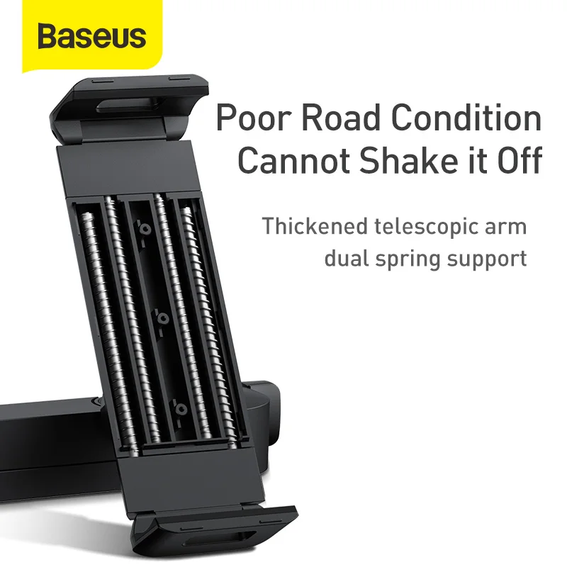 baseus car seat rear phone holder tablet phone car rear pillow phone stand headrest mount bracket for phone tablet 4 7 12 3 inch free global shipping