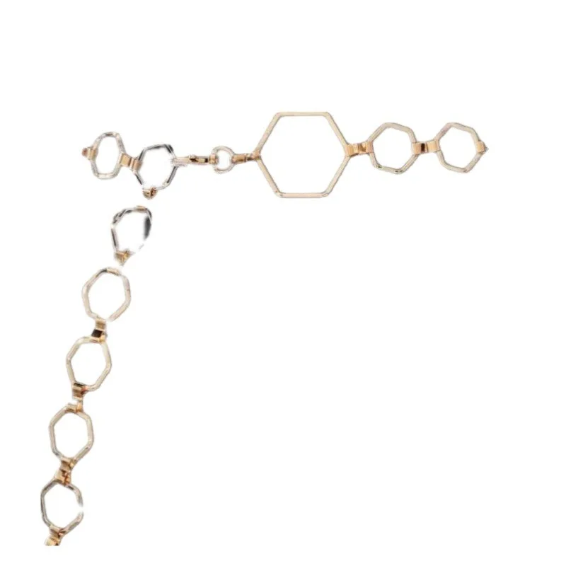 

Fashion Waist Chain Belt Women Hollow Hexagonal Metal Chain Gold Waistband Punk Hip Hop Cool Girls Accessories Long Tassel Decor