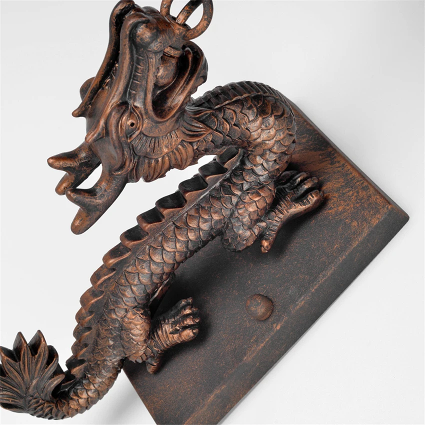 Economici Dell'annata Del Drago A Forma Di Resina Intagliato Lampade Da Parete Industriale Bar Corridoio Camera Da Letto Antico Applique Da Parete Luci Di Soggiorno Deco Di Illuminazione