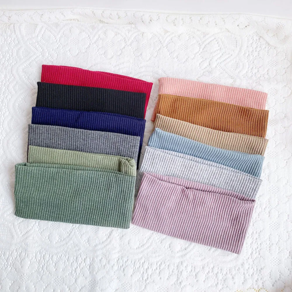 

Casual Headbands Women Wide Headband Hair Accessories Solid Color Stretch Knitted Hairband Cotton Headband Elastic Hair Bands