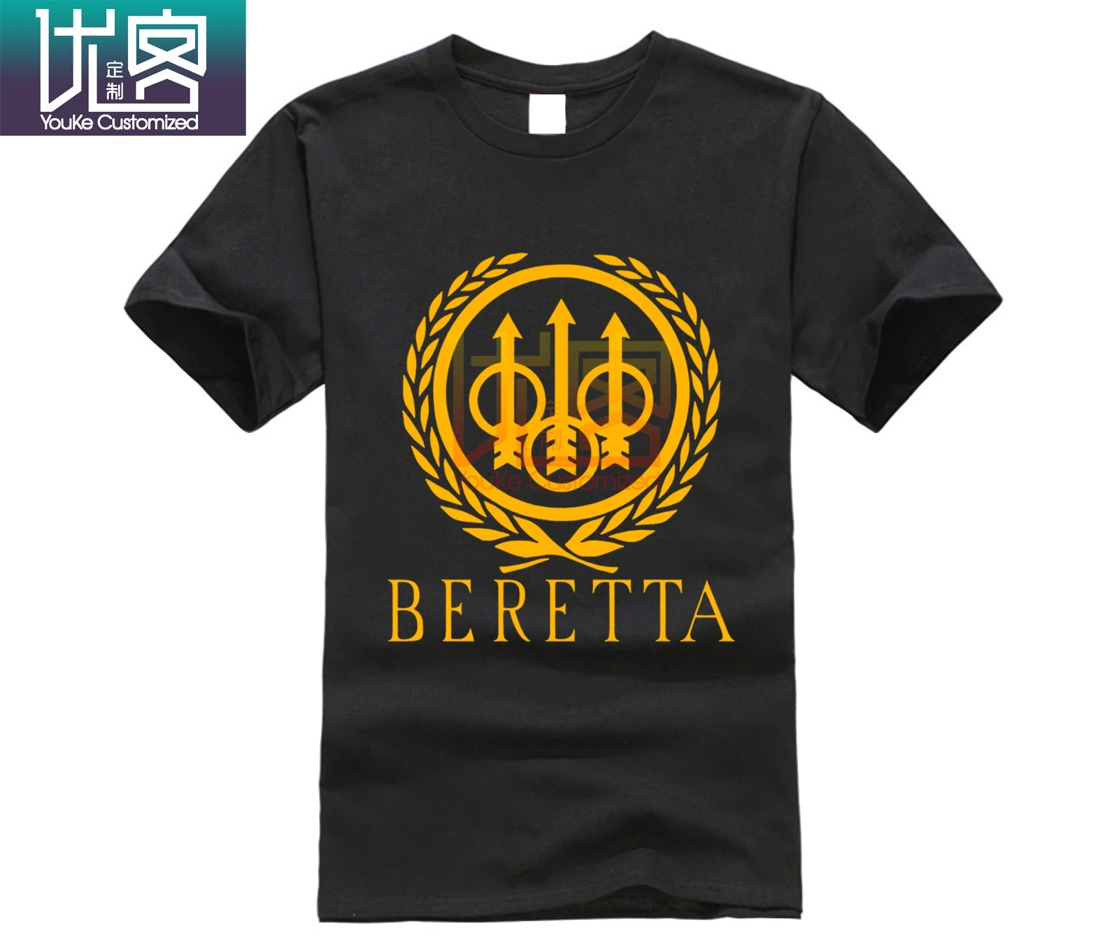 Новинка Мужская футболка с логотипом beretta хит продаж круглый вырез 100% хлопок