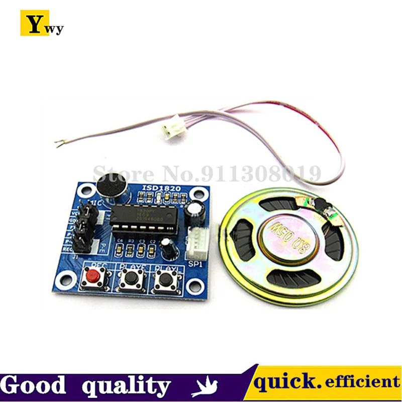 Модуль диктофона ISD1820 с микрофоном звукозаписывающий динамик 1 шт.