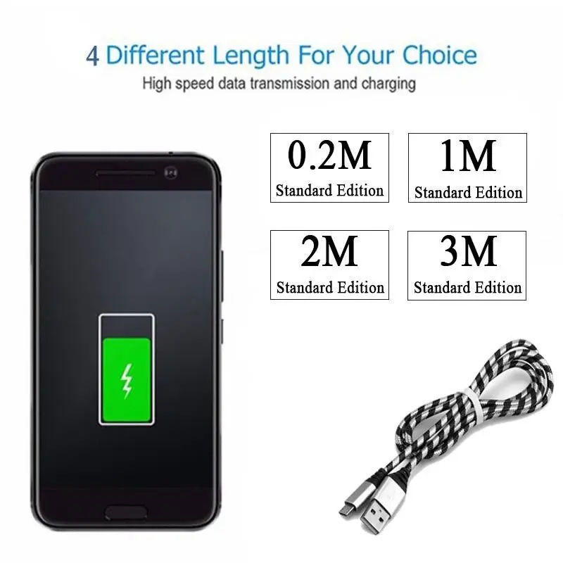 Кабель Micro USB в нейлоновой оплетке 1/2/3 м | Мобильные телефоны и аксессуары