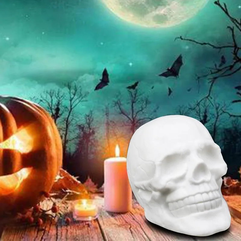 Удаленное управление черепом светодиодной ночной лампой с изменением цветового режима, сенсорным касанием, зарядкой через USB и креативным патинированием.