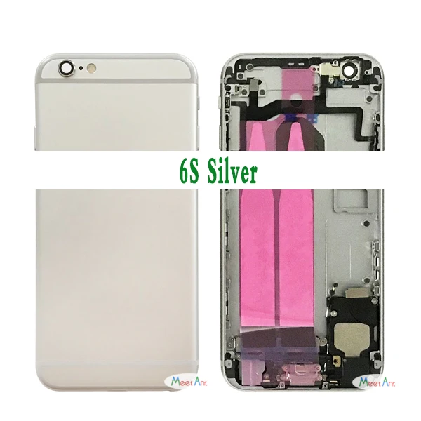 Высокое качество для iphone 6 6G или 6S Задняя средняя рамка Шасси Полный Корпус в сборе крышка батареи задняя дверь с гибким кабелем - Цвет: 6S Silver