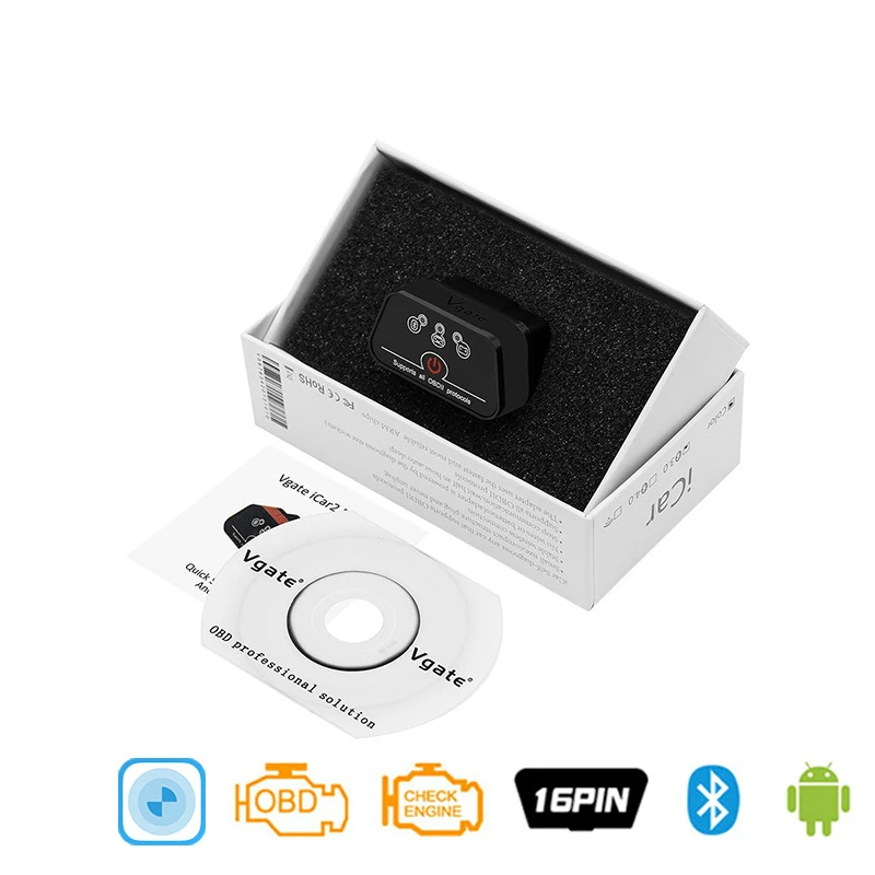 Vgate icar2 Bluetooth 3 0 OBD2 инструмент диагностики неисправностей двигателя автомобиля