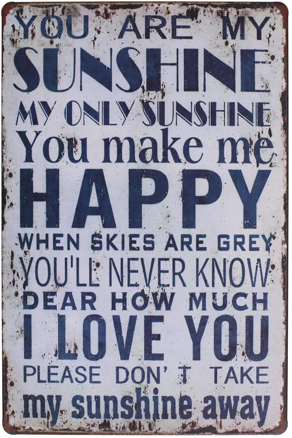 

Retro Poster You Are My Sunshine Happy I Love You Tin Sign Metal Plaque Home Living Room Cafe Wall Decoration Metal Plate