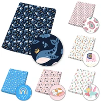 polyester cotton fabric cartoon animal whale printed cloth sheet by the meter for sewing dress hat diy crafts 45145cm 1pc