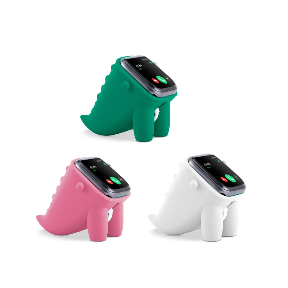 

Dinosaur stand for apple watch holder series 6/5/4/3/2/1 WatchOS Nightstand keeper silicone home charging dock for iWatch