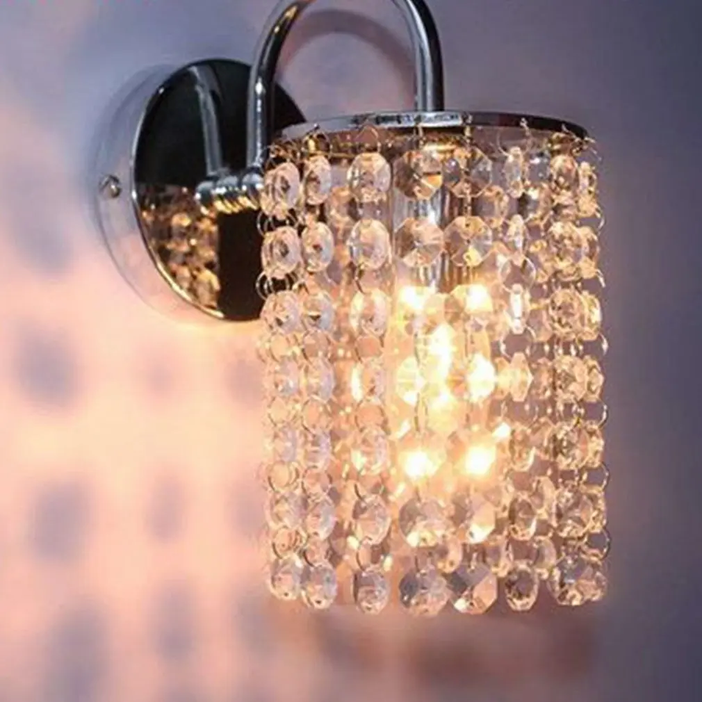 Домашняя светодиодная лампа настенная с кристаллами и бусинами Современная