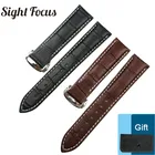 Ремешок сменный для часов Omega De Ville Speedmaster Seamaster, белый кожаный сменный браслет с застежкой-бабочкой, 19 мм 20 мм 21 мм