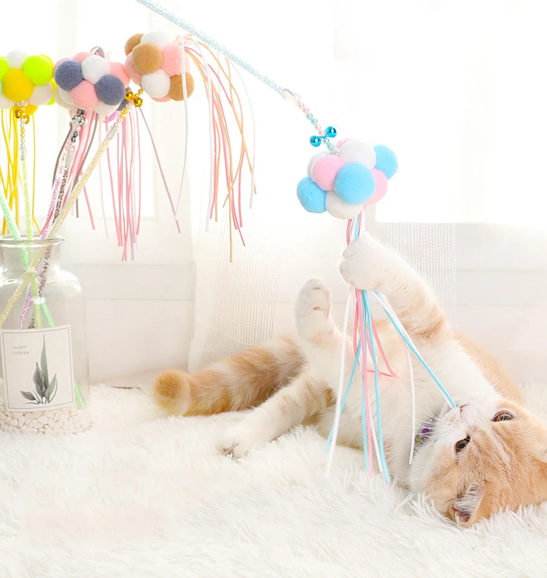 40 см игрушки для домашних животных кошек льняная палочка Ловец трость