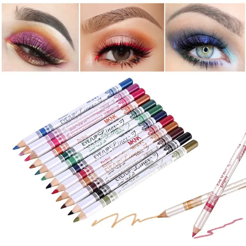 

12pcs Makeup Cosmetic Tools Multi-functional Matte Lip&Eye Liner Pencil Set Waterproof Long Lasting Matte Beauty Pencil