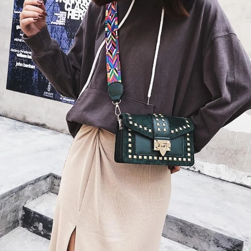 Роскошные сумки женские сумки дизайнерские Sac основной Femme кошелек и сумки известный бренд заклепки сумки через плечо для женщин Bolso Mujer