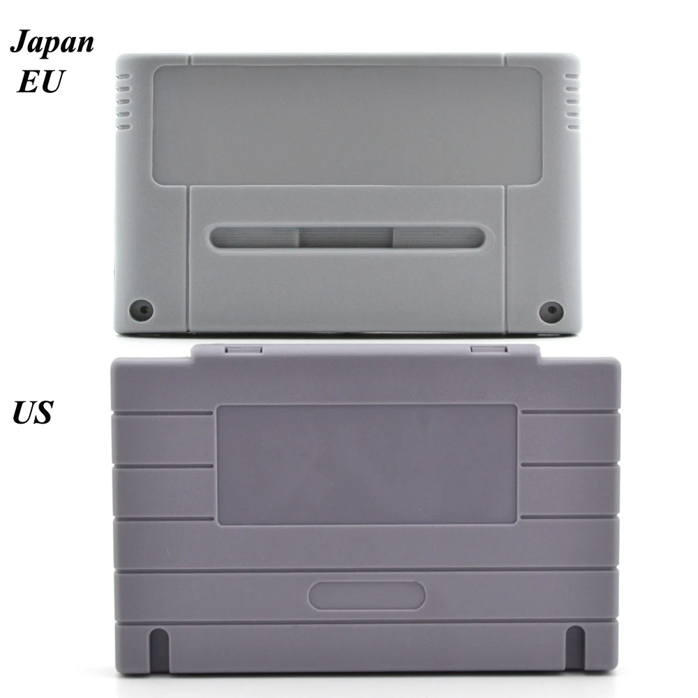 

100 шт./партия, Пластиковые картриджи для игровых консолей SNES (версия для США, JP,EU)