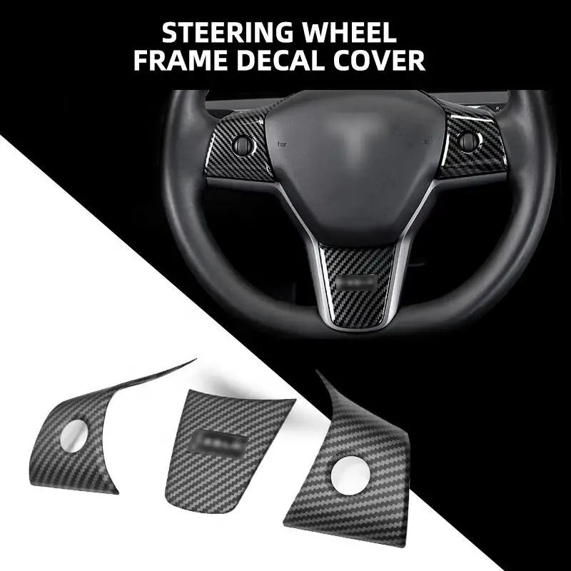 

20% Off Auto Accessories Car Interior Steering Wheel Cover, Carbon Fiber Car Steering Wheel Decoration Cover Sticker for TESLA