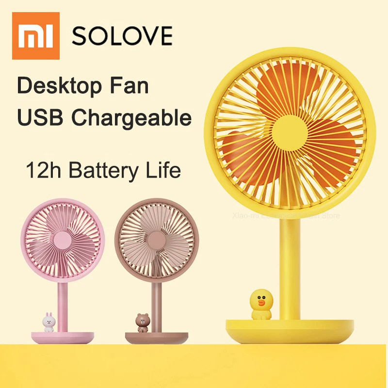 

Настольный вентилятор Xiaomi SOLOVE с USB-зарядкой и мощным ветром, регулируемый, тихий, портативный вентилятор, 60 градусов, автоматическая встряхи...